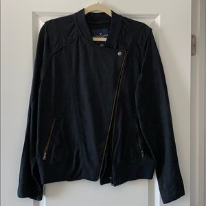 Black Asymmetric Zip Jacket